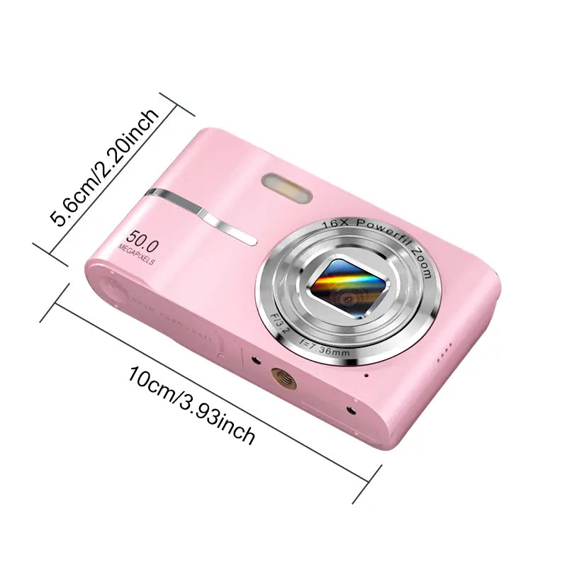 FHD 1080P Digital Camera with SD Card, 16X Digital Zoom Camera, Portable Mini Camera for Teenagers Students Boys Girls, Point and Shoot Camera for Gifts, Tech Gadgets, Gift, Pocket Camera