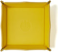 Jewelry Tray, PU Leather Valet Tray - Catchall for Keys, Wallet, Coins - Yellow
