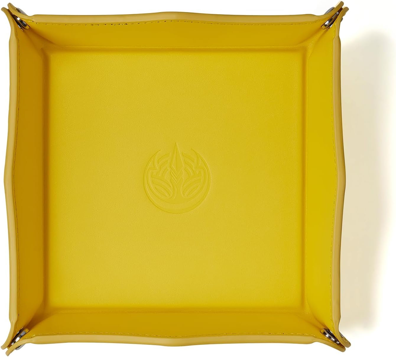 Jewelry Tray, PU Leather Valet Tray - Catchall for Keys, Wallet, Coins - Yellow