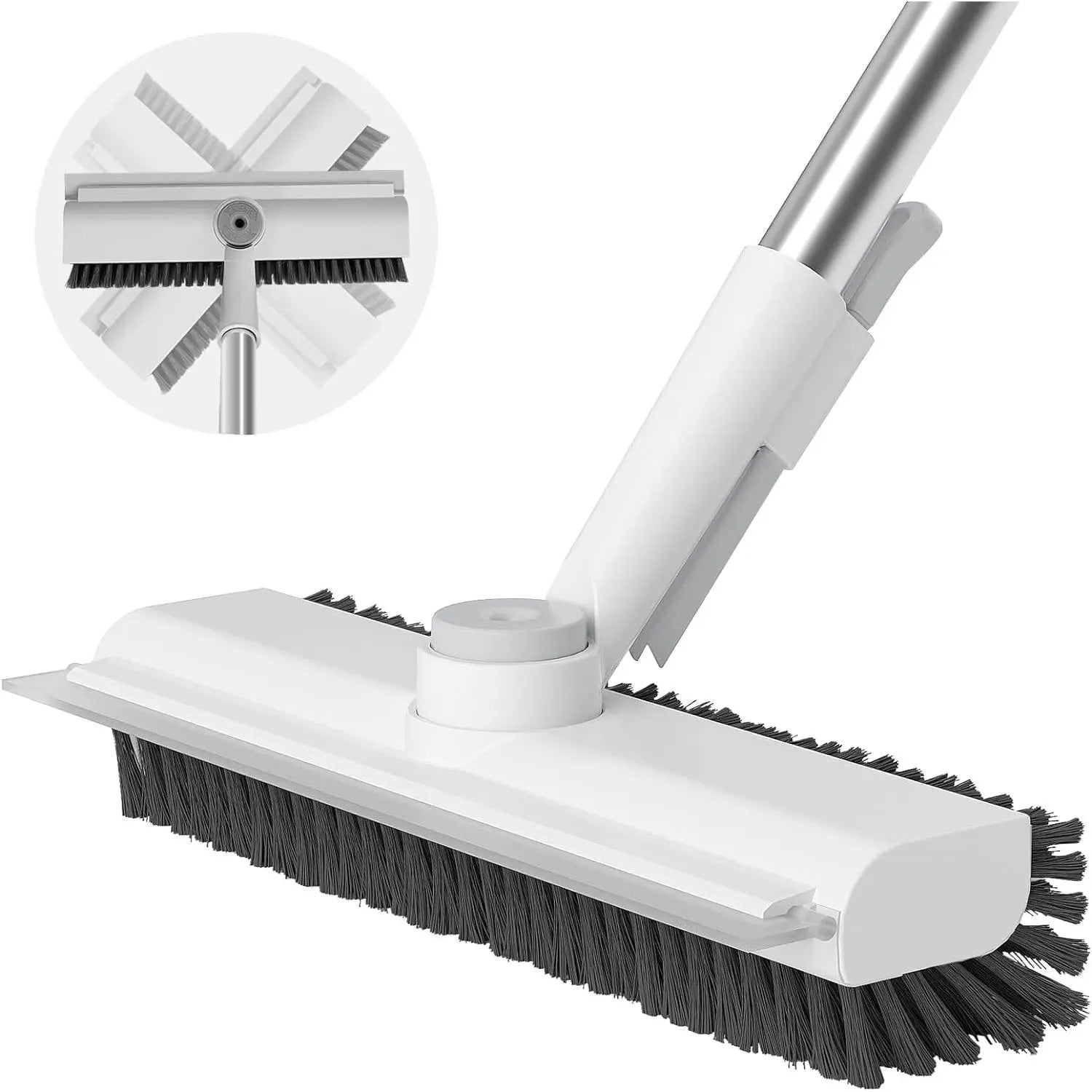 AIR U Floor Scrub Brush Bathtub Brush with Long Handle 3 in 1 Scrape and Heavy-Duty Stiff Bristle Scrubber Brush for Cleaning Shower Bathroom Patio Garage Kitchen Wall and Deck Cleaning Supplies for Home Essential Items for Home Christmas Gifts